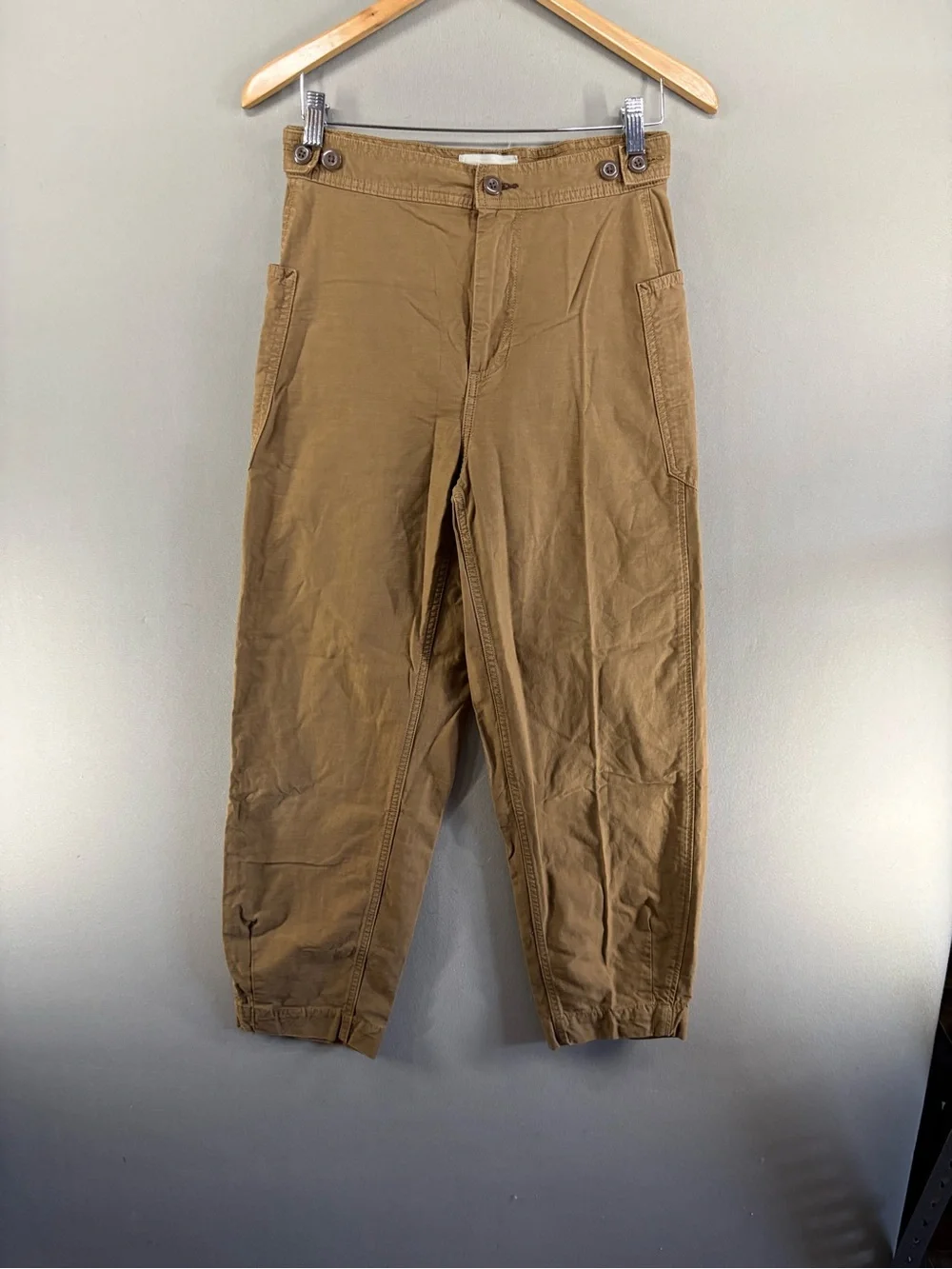 Everlane Linen Blend Fatigue Barrel Military Pants Sz 2 Brown Women High Rise